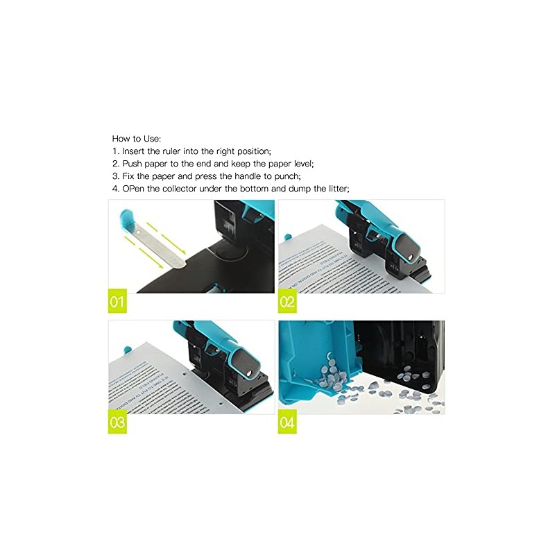 GLOGLOW Perforadora de 2 Orificios, Capacidad de 70 Hojas, para
