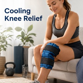 Reusable Knee Ice Pack Wrap for Hot & Cold Therapy – Adjustable Gel Compression Wrap for Sports Recovery and Daily Comfort