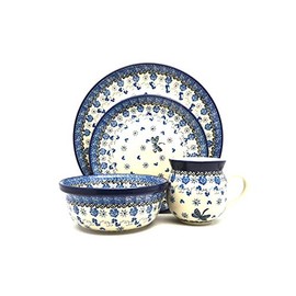 Polish Pottery 4-pc. Place Setting with Standard Bowl - Dragonfly