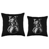 Skeleton Samurai Armor Warrior Japan Throw Pillow