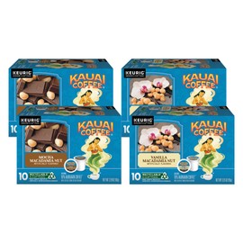 Kauai Coffee K-Cup Pods, Mocha Macadamia Nut & Vanilla Macadamia Nut 10 CT (2ea) (Variety Pack)