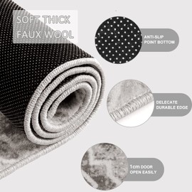 KIMODE Geometric Door Mat Indoor 60 x 90cm, Moroccan Non Slip Washable Rug Area Rugs Living Room Indoor Front Bedroom Rug Modern Soft Low-Pile Bath Mat Floor Rug for Entrance Kitchen Bedroom (Grey)