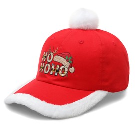 Embroidery Craft Merry Christmas Unisex Hat Santa Trucker Hats,Funny Christmas Sleigh Vintage Adjustable Red Santa Baseball Cap, Great for The Family