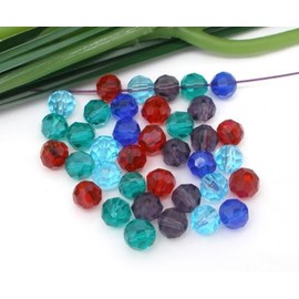 Pack of 200PCs Mixed Colours Crystal Quartz Faceted Round Beads 5000 4mm, Jewellery Making.