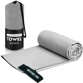 Chamois Towel, Swimming Towel, Children, Club Activities, Work, Swimming, Sports, Water Absorbent, Quick Drying, Sauna, Gym, Sweat Wiping (Light Gray)