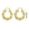9ct Gold Filled Hoop Creole Earrings for Women,30MM Twisted Gold