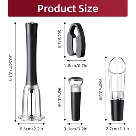 ZHONGYEJD Pneumatic Bottle Opener, Aluminum Foil Cutter, Pneumatic Bottle Opener, Vacuum Bottle Stopper, Drip proof Pourer, Easy to Open Cork Stopper, Ideal Gift for Wine Enthusiasts and Parties