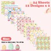 VIDELLY 24 Sheets Easter Scrapbook Paper, 6x6'' Bunny Rabbit Egg