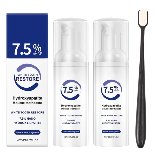 2 Hydroxylapatit Zahnpasta Schaum Zahnpasta Weisse Zähne 60ml/Tube Reinigungsmousse Einfaches
