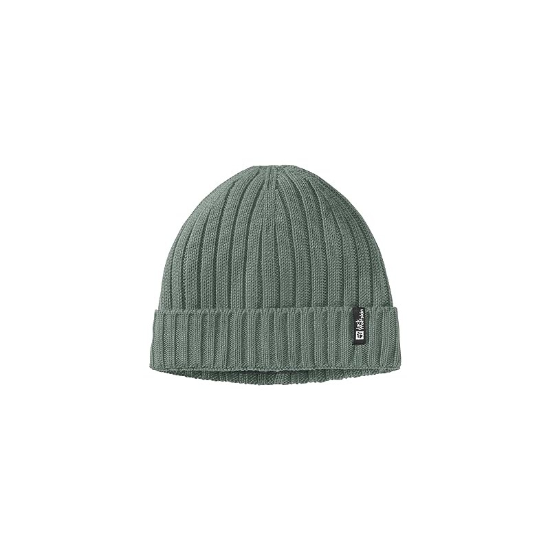 Jack Wolfskin Rib Knit Beanie Hat, Hedge Green, Standard Size