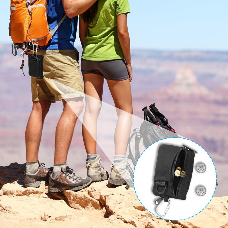 Lwuey EDC Pocket Pouch, Mini Molle Pouch Wallet Tactical Keychain