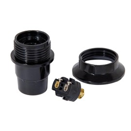 B&P Lamp® Euro Style, E12 Phenolic Candelabra Lamp Socket, Shell Threaded Halfway