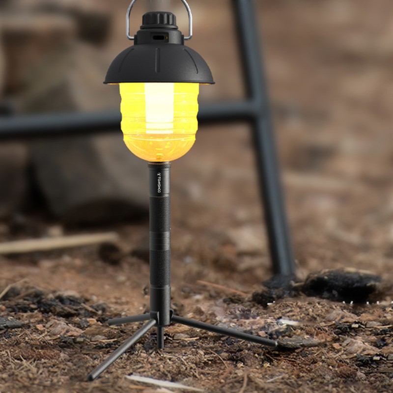 TOMSHOO Aluminum Lantern Stand Camping Lamp Pole Foldable Light Support