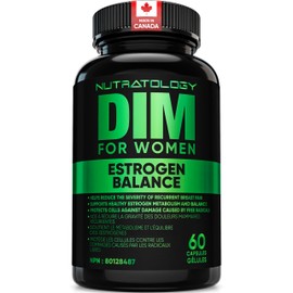 Nutratology DIM Supplement For Women - Promotes Estrogen Balance & Metabolism - 200MG Per Capsule - Estrogen Supplements For Women - With Black Pepper For Enhanced Absorption - 60 Capsules