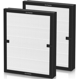 E-200 filter Replacement Compatible with LUNINO E-200 Air purifier for Home Large Room up to 1740sq.ft, 3-Stage Filtration with HEPA Air filter for Dust, Smoke, Dander, Pollen, 2 Pack