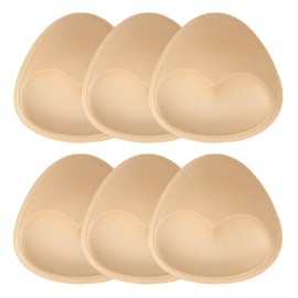 Bra Pads, 3 Pairs of Bikini Push Up Pads, Bra Pads, Sports Bra Inserts, Bra Pads, for Sports Bikini Top, Swimwear, Bra Cups for Sewing into Dress, beige