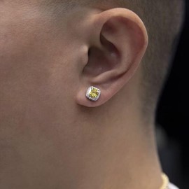 Women's Silver Earrings Square Cubic Zirconia Earrings Studs for Women Silver Earrings Light Point Hypoallergenic Earrings Women's Earrings Silver for Girls and Men, Silver