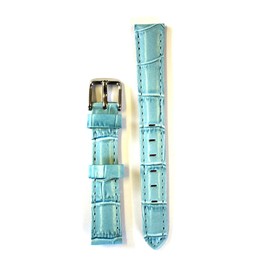 Leather Croco Embossed Turquoise 12 Millimeters Watch Strap