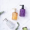 TISUZXCV Diamond Design 12 Oz Purple Glass Soap Dispenser,Refillable Lotion