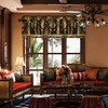 TOPLUXE Curtain Valance for Windows 137x46cm, Damask Valance with Tassels,
