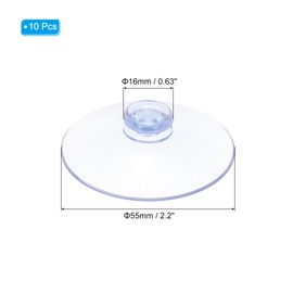 PATIKIL Suction Cups 55mm/2.2 Inch, 10 Pack PVC Sucker Pads without Hooks for Home Kitchen Bathroom Organization Decoration Hanging Items, Clear