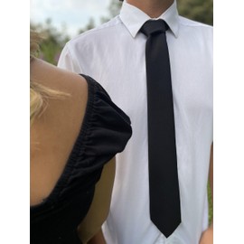 tiemart Matte Finish Tie, 3" Width (Black)