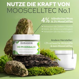 Duraskin® Organic Moss Ointment Against Wrinkles with Highly Effective MoosCellTec | Moss Cream for Face with Anti-Ageing Effect as Moisturising Cream for Day and Night | Vegan Natural Cosmetics Made