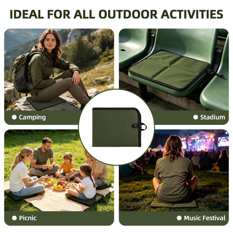 Portable Sitting Pad, 17.9'' x 14'' Oversized Camping Seat Cushion,