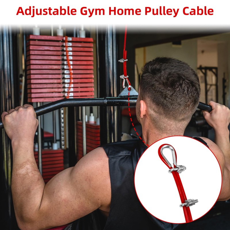 Topfinder Gym Cable Wire, Cable Pull, Lat Pull Rope, Steel