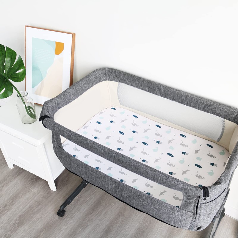 Bassinet Fitted Sheet(33" x 20"), Bassinet Sheets 2 Pack, Compatible