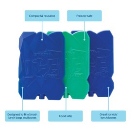Smash Ice Blocks for Lunch Bags, Boxes and Cooler Bags (3 Pack)