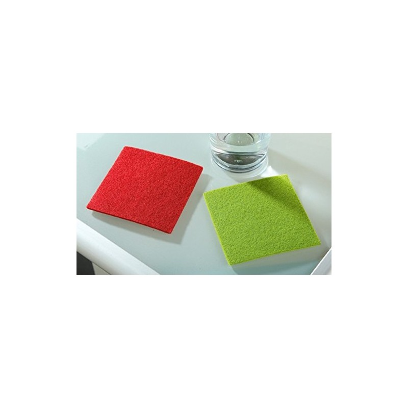 Felt Coasters, Set of 4, Square, Beige
