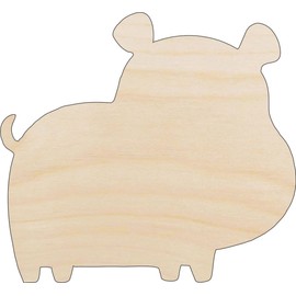 Hippo - Laser Cut Out Unfinished Wood Craft Shape HIP1 3 Pieces @ 3" / 1/8" thick
