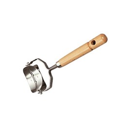 Tredoni 2.1" Round Ravioli Pasta/Dough Stamp Cutter Roller - 5.3cm Smooth Edge (Oval)