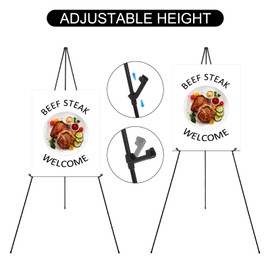 PATIKIL Art Easel Sign Easel Stand, 4 Pack Collapsible Poster Holder Stand Foldable Presentation Floor Easel for Wedding Sign Poster Picture Display Painting Drawing Art Supplies, Black