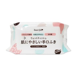Iris Plaza Skin-friendly Hand Wipes, Made in Japan, 99% Moisturizing Formulation, 80 Sheets, Soft Wet Wipes (4 Bag Set, Includes Original Omikuji Card)