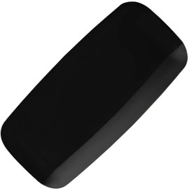 Black Plastic Rectangular Plates With Flat Raised Edge Design (10.6" x 5") - Pack Of 10 - Stylish & Disposable, Perfect for Parties, Entertaining, Events, & Home Use