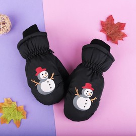 ITODA Kids Toddler Ski Gloves Waterproof Winter Warm Mittens Snow Ski Gloves Cute Cartoon Thermal Gloves Girls Boys Gloves Outdoor Hiking Cycling Skating Skiing Gloves for Kids 1-4 Years