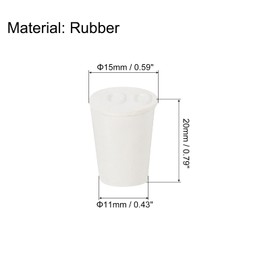 sourcing map 16Pcs Solid Rubber Stoppers, White 00# Tapered Lab Plugs Lab Seal Tube Stopper Plug for Industry and Laboratories, 15x11x20mm