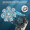 Lovcoyo Shaver Heads Replacement, 8D Blade Replacement Heads, Universal Replacement