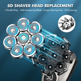 Lovcoyo Shaver Heads Replacement, 8D Blade Replacement Heads, Universal Replacement Blade Head Shaver for Men