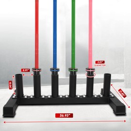 RICHUANG Freestanding Barbell Holder, Vertical 6 Bar Storage Rack for 2" Olympic Bars, Durable Barbell Stand, Space-Saving Floor Stand for Weight Bar and Specialty Bars