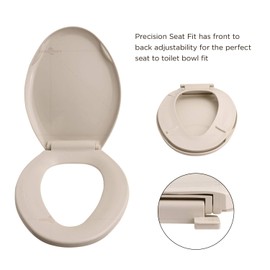 Highcraft B4TSPE Elongated Plastic Toilet Seat Slow Close ∙ Easy Remove, Bone