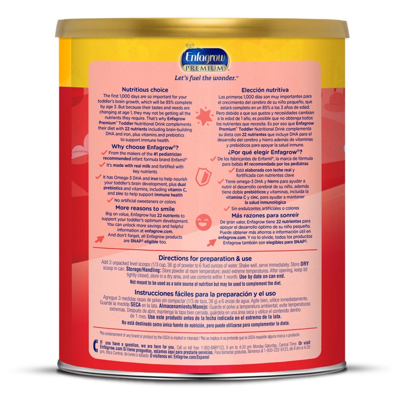 Enfagrow Premium Toddler Nutritional Drink, Natural Vanilla Flavor, Omega-3 DHA