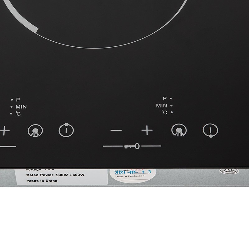 ZERNEIL Electric 2 Burners Stove with Plug, 1500W Touch Control