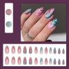 Almond Press on Nails Cat's Eye False Nails Blue Gradient