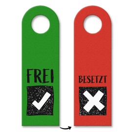 trendaffe - Free or Occupied Door Hanger with Symbols in Green/Red Toilet Toilet Door Room