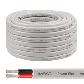 16 Gauge Marine Wire, 50FT 16 AWG Tinned Copper Oxygen-Free Boat Cable Duplex, Waterproof & Corrosion Resistant for Automotive, RV, Solar, LED, Outdoor Use