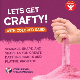 Hygloss Colored Sand for Crafts - 25 lb, Pastel Rainbow - Vibrant Colorful Fine Sensory Play Sand Art Kits for Kids - Classroom Activities for Children 3 4 5 6 7 8 9 10 11 12 – Safe for Ages 3+