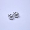 Pearl Earring, 925 Sterling Silver Stud, 7mm Button Shape Freshwater